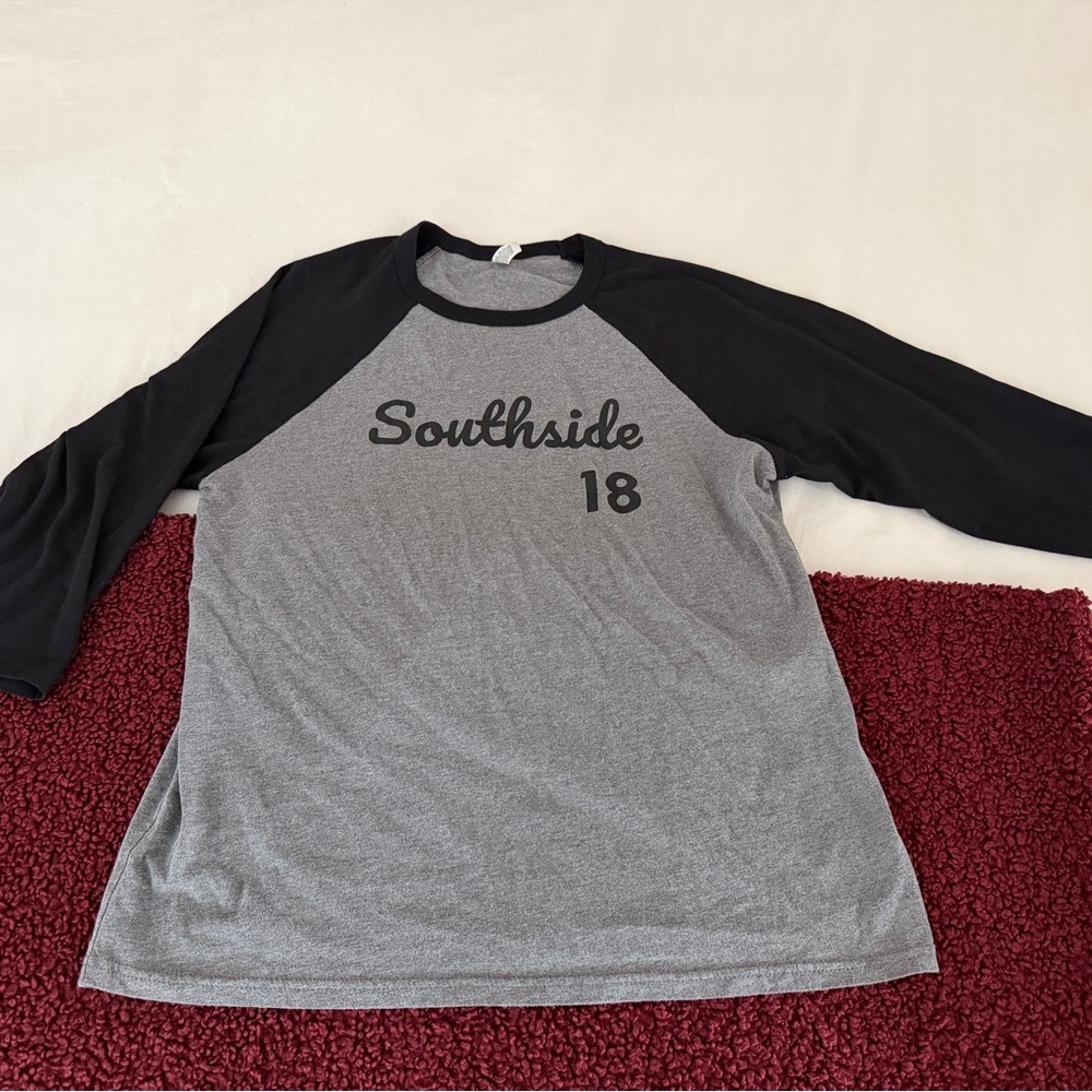 Baseball tee - Gray and Black Southside 18 Raglan Long Sleeve Tee